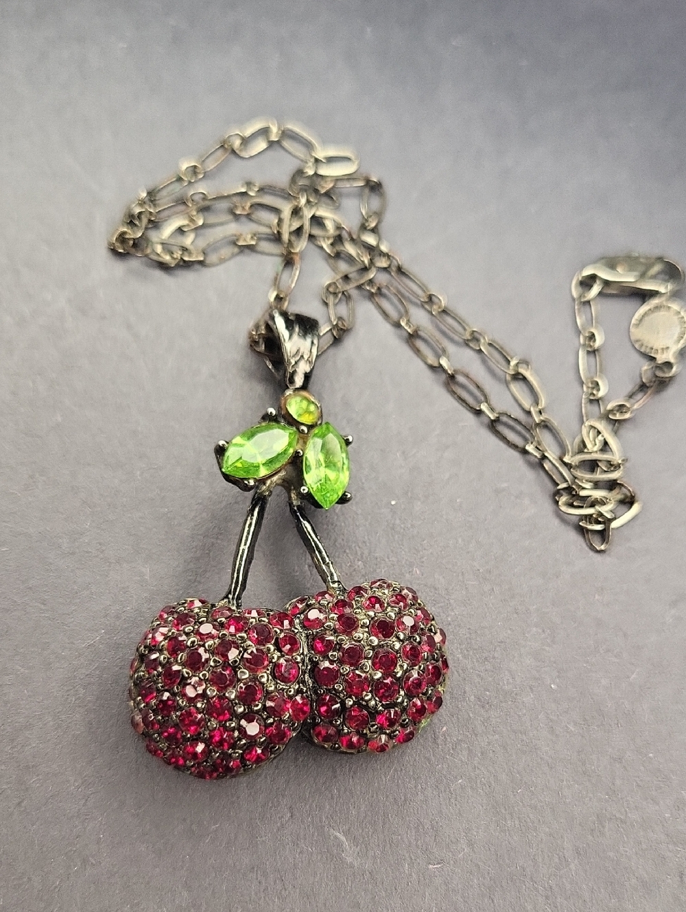 Vintage Cherry Pendant with Mariana Austrian Crystal Necklace